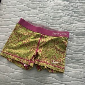 Nike Pro Lime and Magenta Shorts